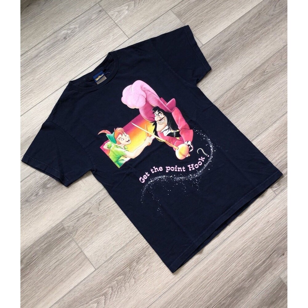 Vintage 90s Walt Disney World Peter Pan Hook Promo Graphic Tee RARE - sz S